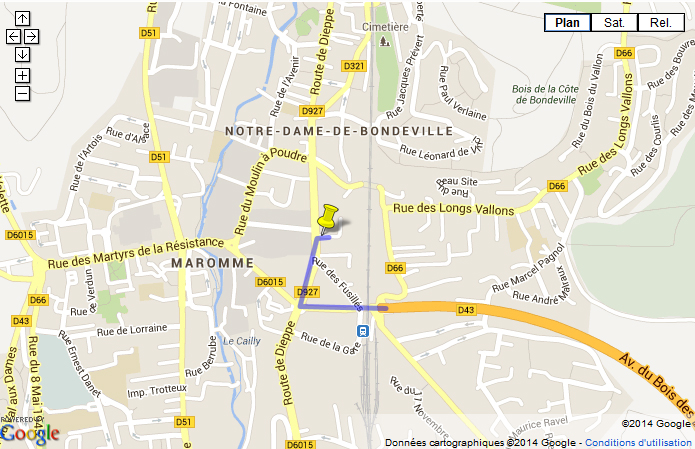 Plan acces : Growshop - Rouen - NDB