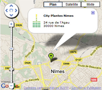 Plan acces : Growshop - Nimes