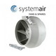 Extracteur d'air Centrifuge : Extract. Centrif. SYSTEMAIR - RVK 200E2-A1 - diam. 200 mm - Dbit 800 m3/h